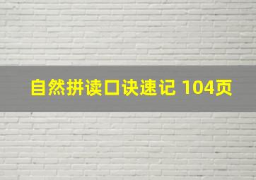 自然拼读口诀速记 104页